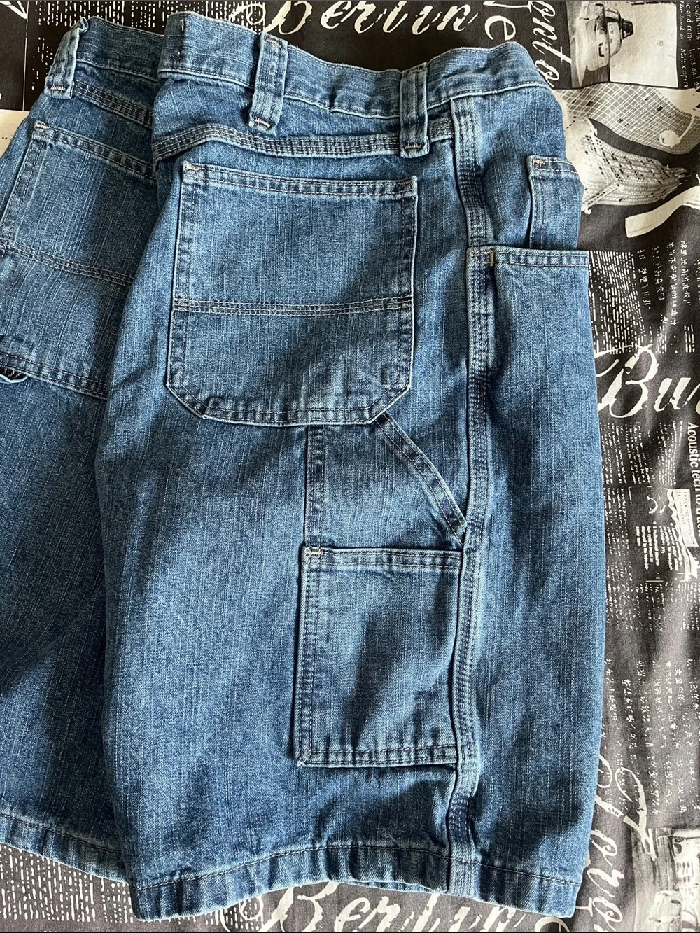 Jorts Wrangler Authentics Baggy Jean Shorts Blue Size 34